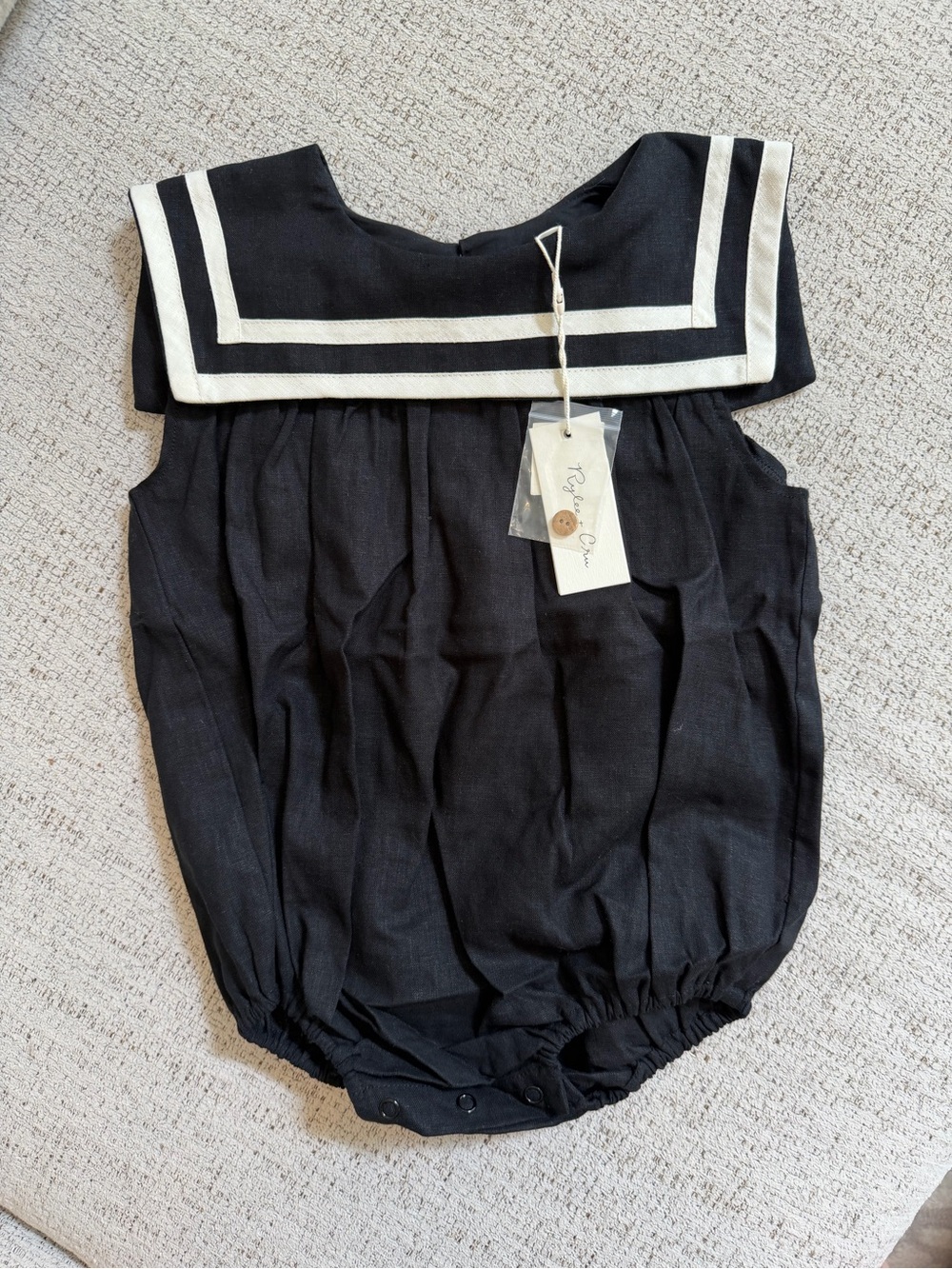Rylee + Cru Black Sailor Romper